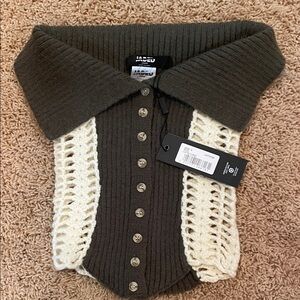 Jaded London Knitted Corset in Olive - Size Small - New With Tags